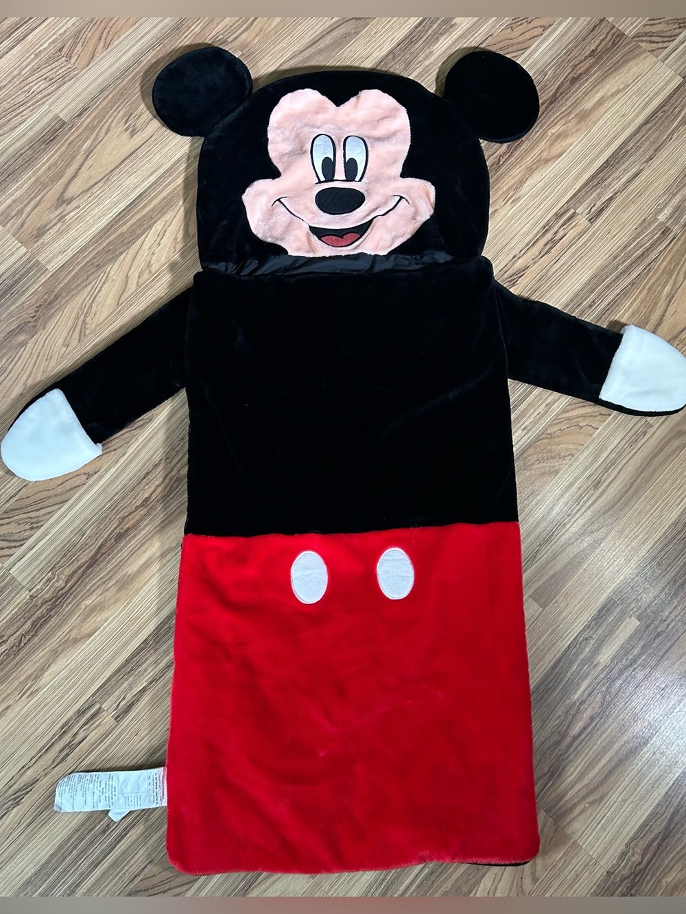 Disney Mickey Mouse Shaped Sleeping Bag 23x57 Character Kids Rare Vintage